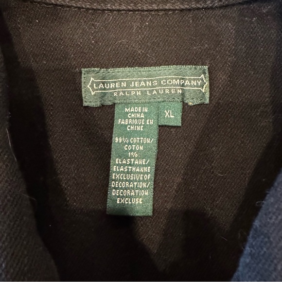 Lauren Ralph Lauren Black Jean Moto Jacket Size XL - Picture 5 of 7